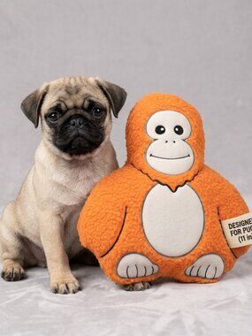 Ozzie the Orangutan Fleece Dog Toy-Durable Double-Stitched Squeaker &Crinkle Toy